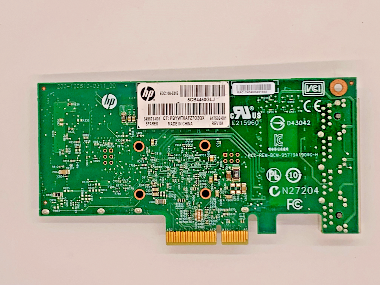 HPE 649871-001 647592-001 Ethernet 1Gb 4-Port 331T Network adapter no bracket