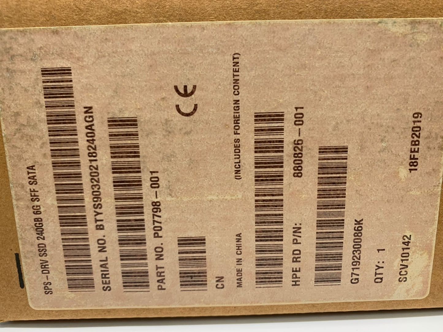 HP P07798-001 880826-001 240GB Solid State Drive 2.5 inch SATA 600