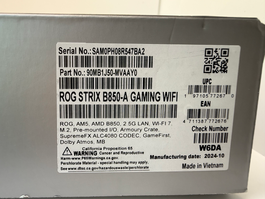 ASUS ROG Strix B850-A Gaming WiFi AMD AM5 B850 ATX Motherboard