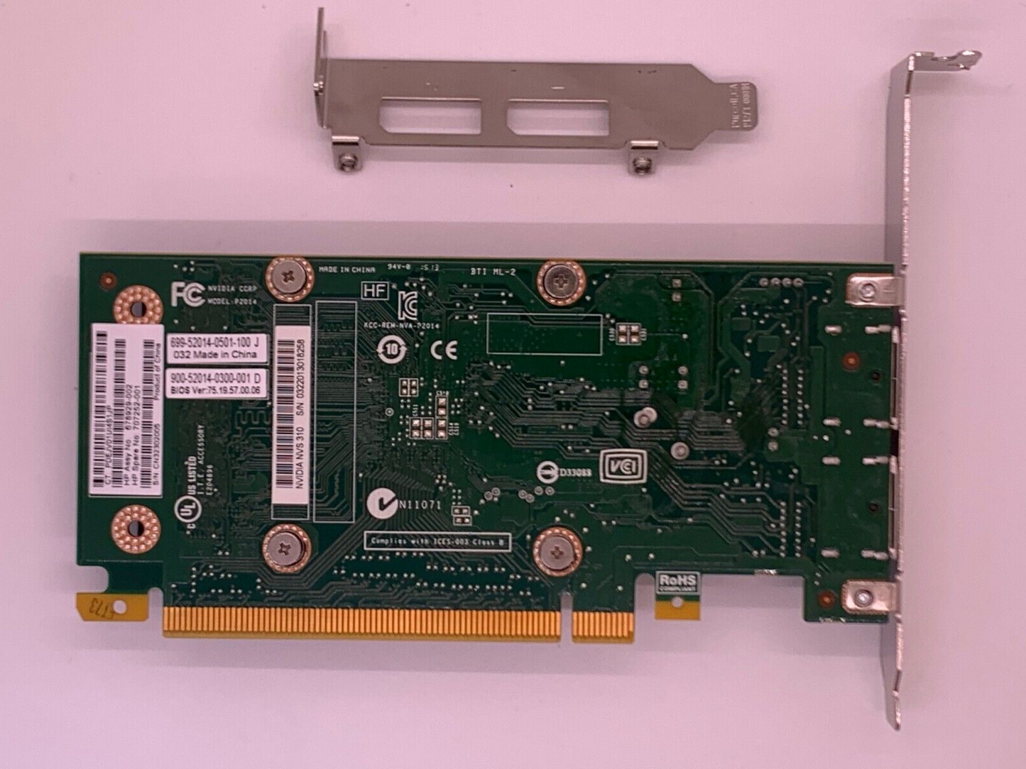 HP A7U59AA A7U59AAT NVIDIA QUADRO NVS 310 512MB PCIE X16 VIDEO CARD