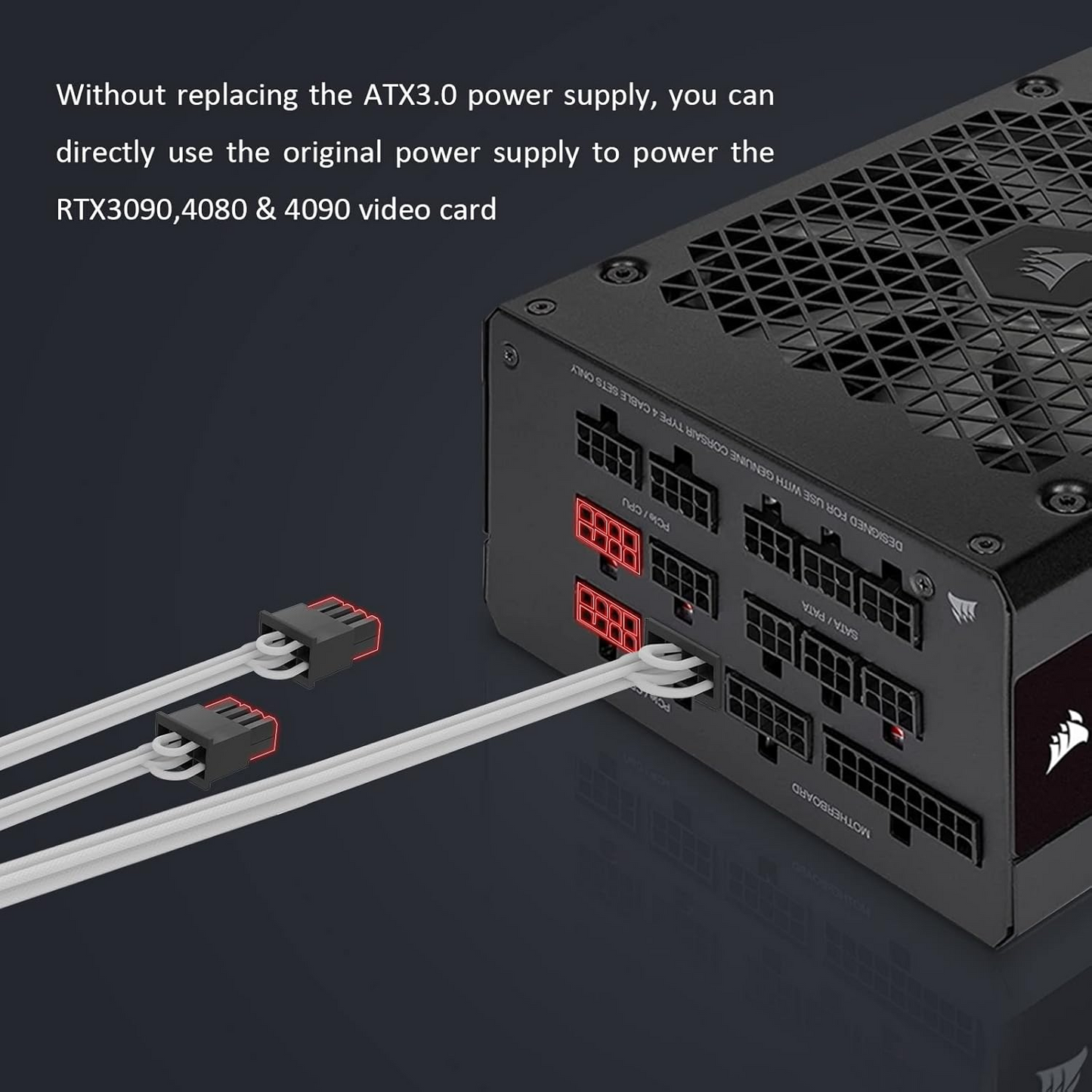 Sirlyr PCIE 5.0 12VHPWR Mini 12+4 pin to 3x8 pin A style GPU power adapter cable