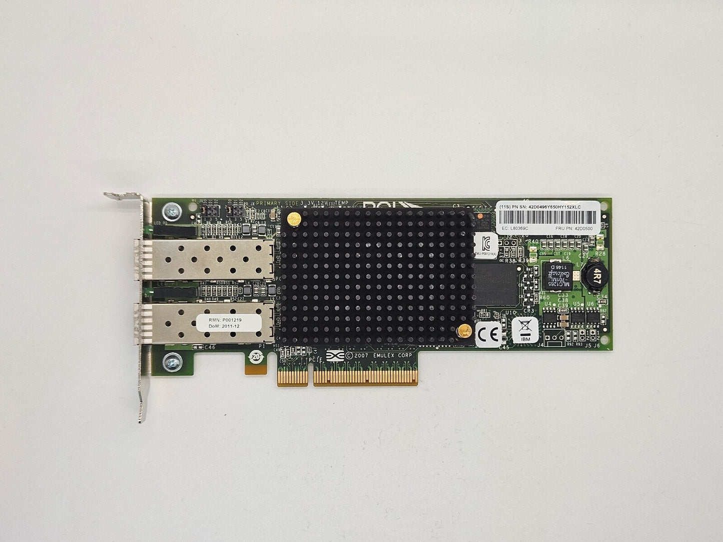 IBM 42D0500 Emulex LPE12002 Dual Port 8Gbps Host Bus Adapter Low Profile