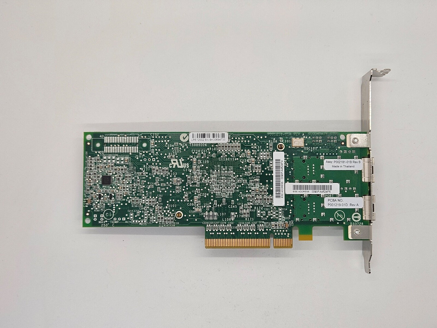 IBM 42D0500 Emulex LPE12002 Dual Port 8Gbps Host Bus Adapter High Profile