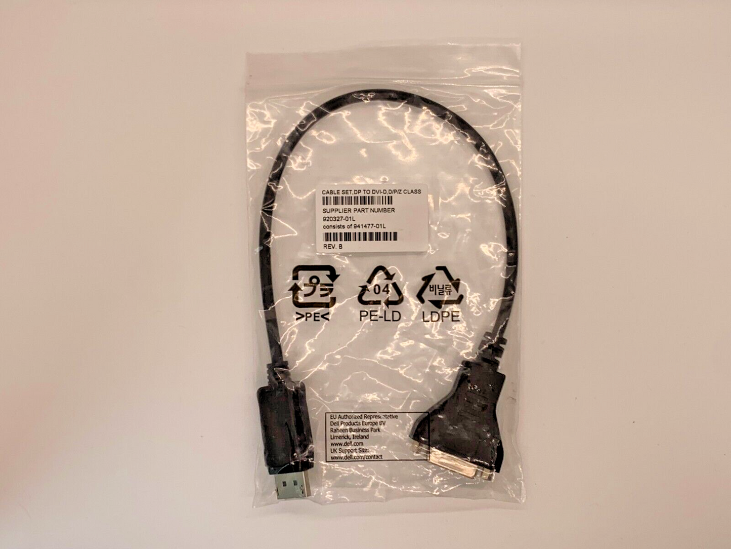 Wyse 920327-01L Displayport to DVI-D 16 INCH CABLE ADAPTER