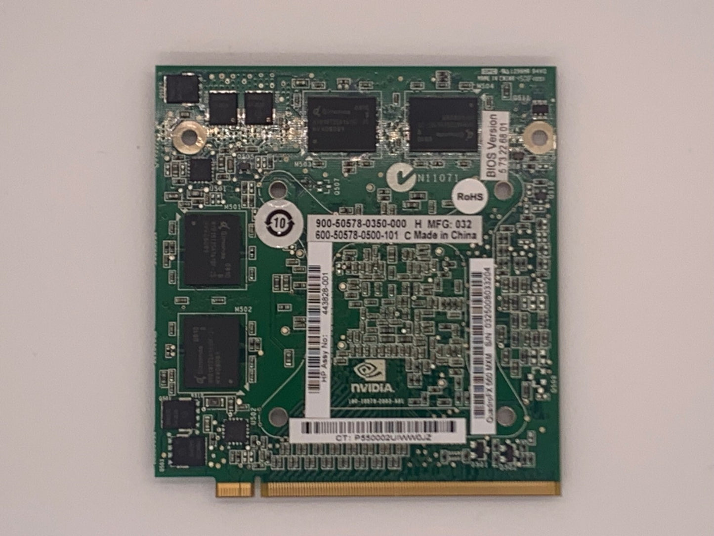 HP 443828-001 NVIDIA Quadro FX560 MXM PCI-E 256MB LAPTOP VIDEO CARD DEFECTIVE