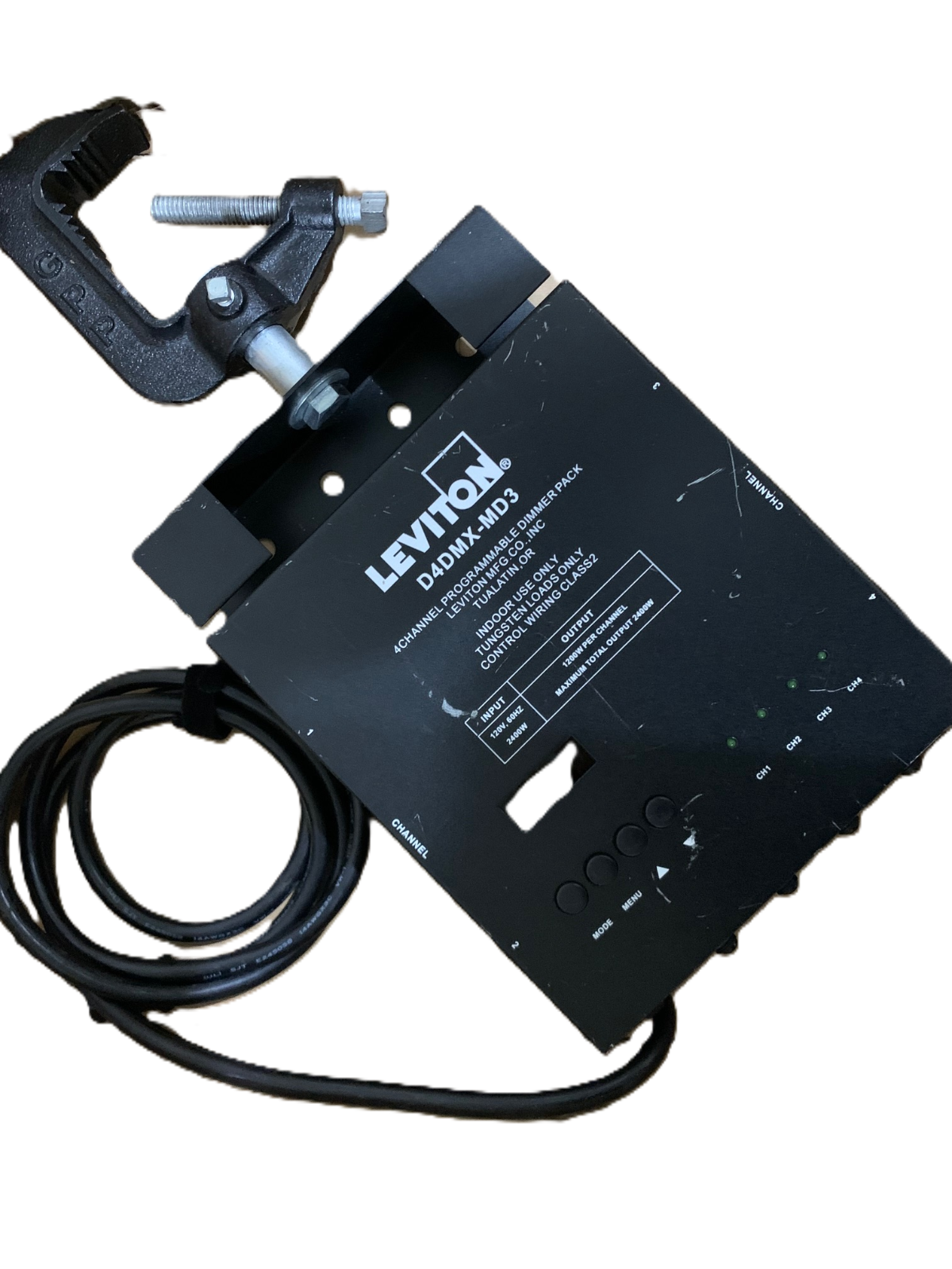 LEVITON D4DMX-MD3 Dimmer pack 3pin DMX 1/2/4 channel 2400W 120V 15A