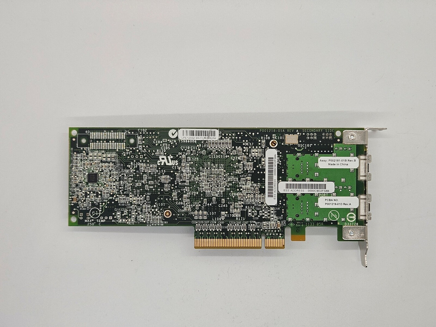 IBM 42D0500 Emulex LPE12002 Dual Port 8Gbps Host Bus Adapter Low Profile
