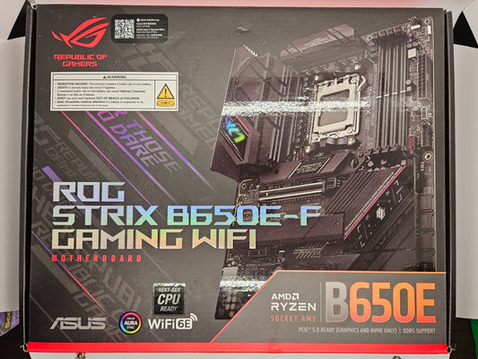 ASUS ROG Strix B650E-F Gaming WiFi AMD B650 AM5 Ryzen ATX DDR5 Motherboard