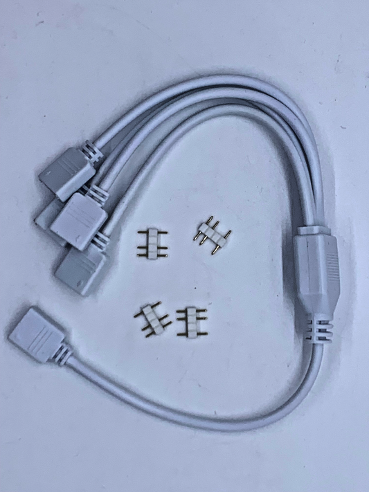 Addressable RGB ARGB Splitter 3-pin 1 to 4 Cable white 30cm