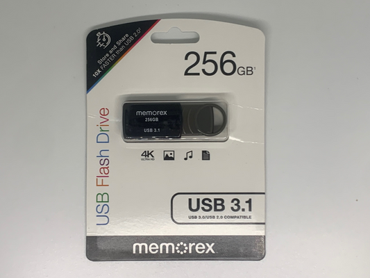 Memorex 93000251-GEF-256 056-06-0037 256GB USB 3.1 High-Capacity Flash Drive