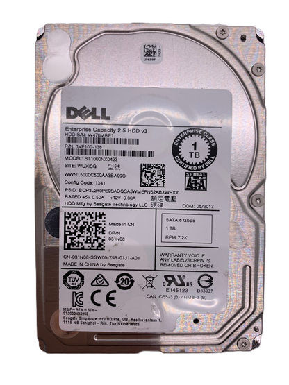 Dell 31N08 031N08 1TB 7.2K SATA 6Gbps 7200RPM 128MB 2.5" Hard Drive