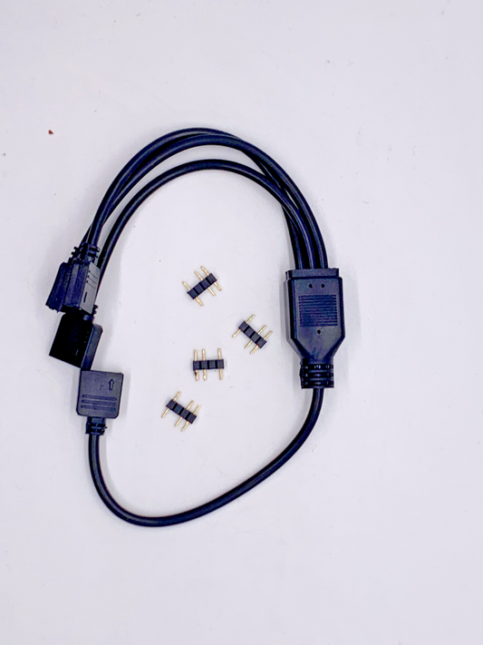 Addressable RGB ARGB 3-pin 1 to 3 Splitter Cable black 30cm