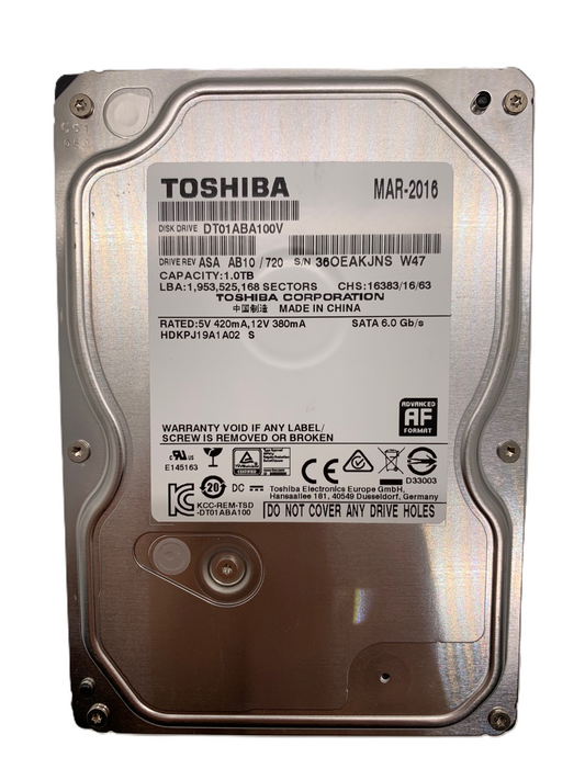 TOSHIBA DT01ABA100V 1TB SATA 6.0 Gb/s 5700 RPM 32MB 3.5" Desktop Hard Drive