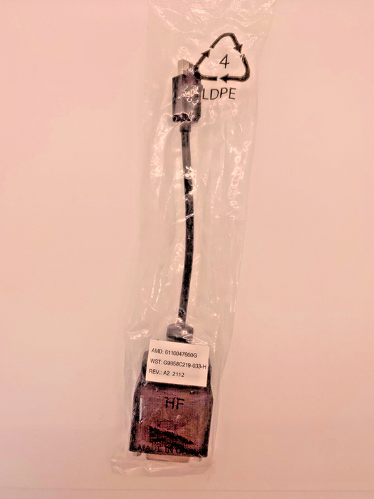 AMD 6110047600G Mini displayport (M) latching to DVI-D (F) single link adapter
