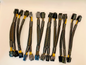 LOT 0F x8 sleeved 8 pin PCIE (M) to 2x 6 pin PCIE (F) 6-inch power adapter cable