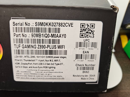ASUS TUF Gaming Z890-PLUS WiFi Z890 LGA 1851 DDR5 ATX Motherboard
