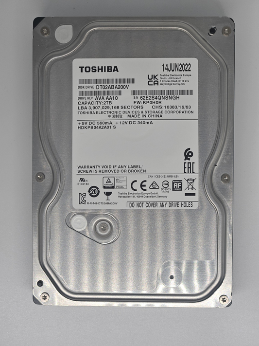 Toshiba DT02ABA200V DT02-V 2TB SATA 6Gb/s 7200RPM 28MB Cache 3.5" HARD DRIVE