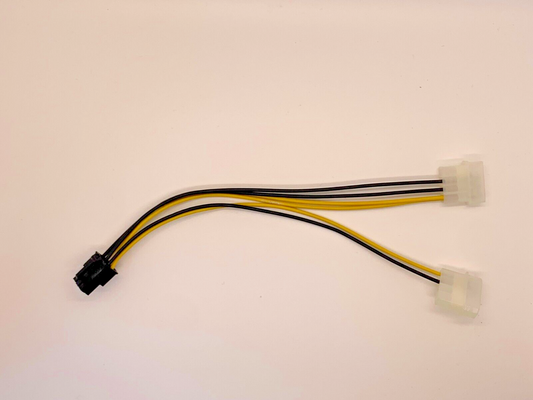 6 pin pcie male to 2x 4 pin molex male 8 inches power cable adapter