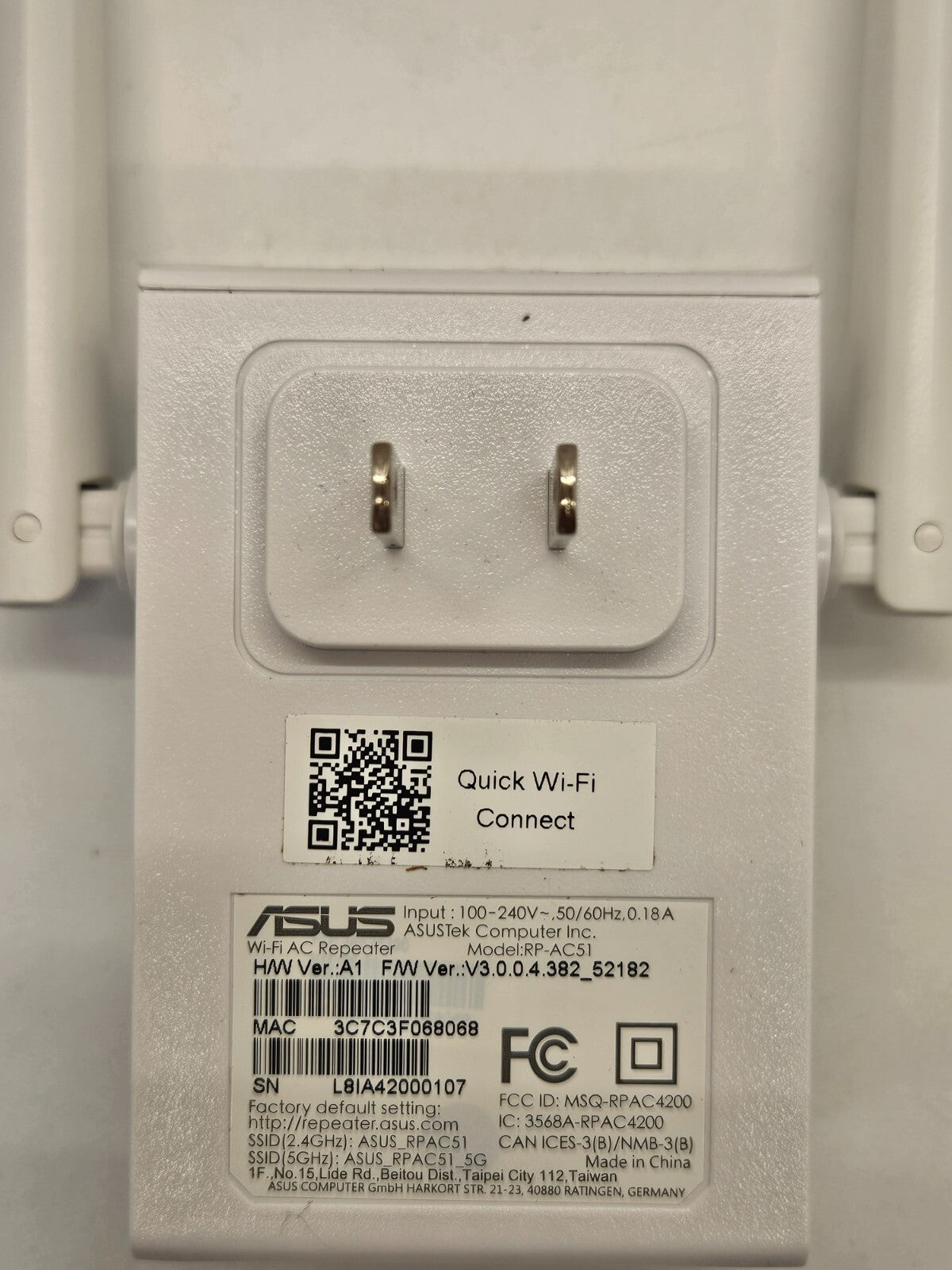 ASUS RP-AC51 Wireless-AC750 Dual-Band Wi-Fi Repeater extender