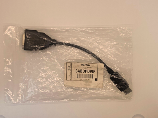 Matrox CAB-DP-DVIF 8 INCHES (20 CM) DisplayPort to DVI Single-Link Adapter