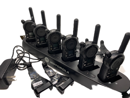 6 Pack of Motorola CLS1110 Walkie Talkie Radios with 6-Bank Charger