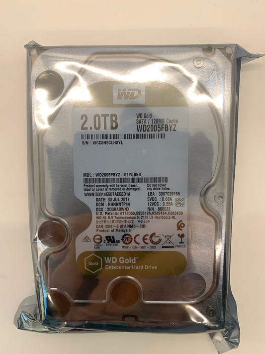 WD WD2005FBYZ Gold 2TB Enterprise Hard Disk Drive 7200 RPM SATA 6Gb/s 128MB 3.5"
