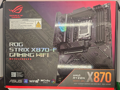 ASUS ROG STRIX X870-F GAMING WIFI AM5 AMD X870 ATX DDR5 Wi-Fi 7 Motherboard