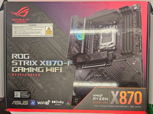 ASUS ROG STRIX X870-F GAMING WIFI AM5 AMD X870 ATX DDR5 Wi-Fi 7 Motherboard