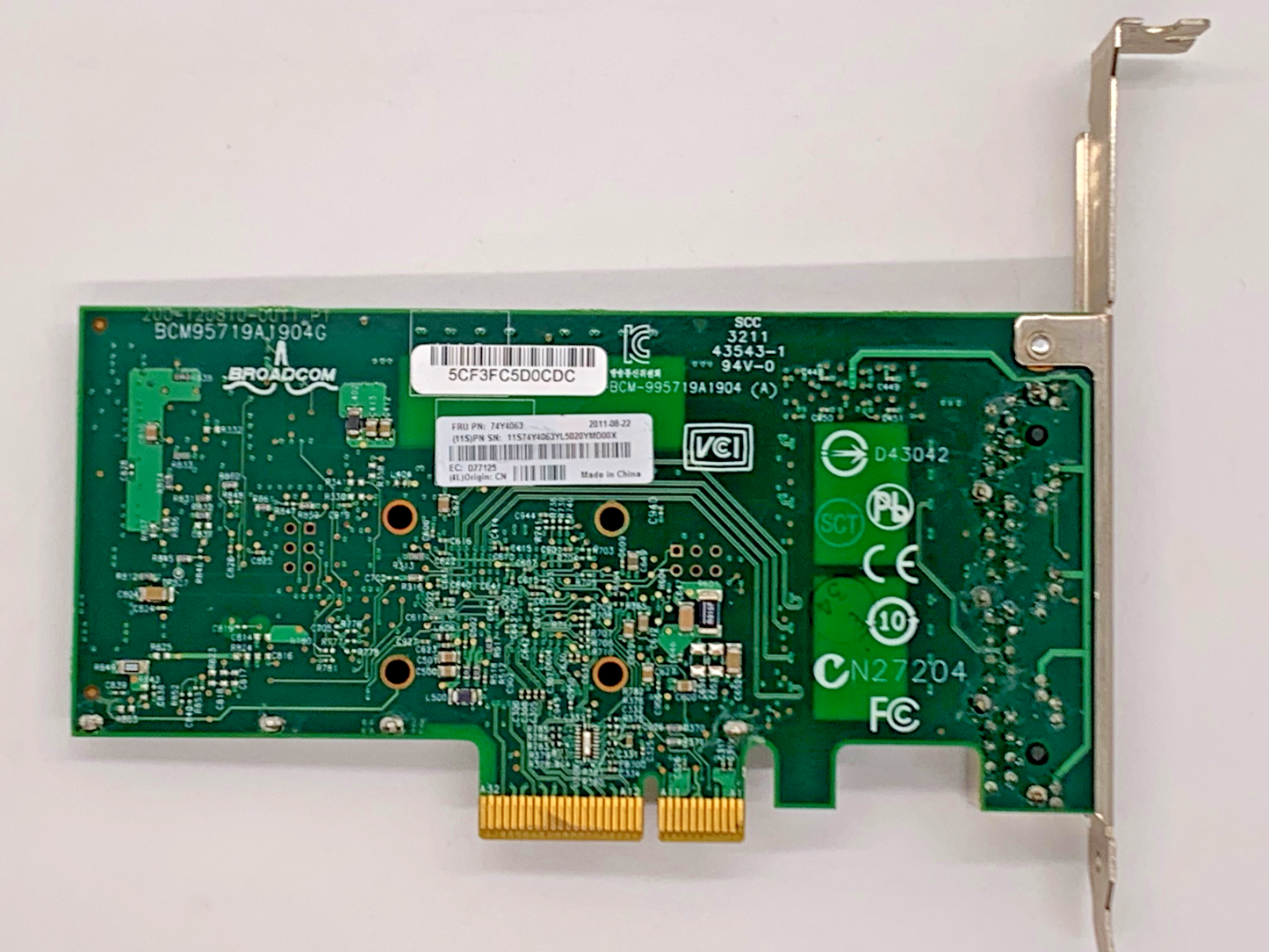 IBM 74Y4063 Broadcom 1Gb 4-Port PCIe2 x4 Server Ethernet-TX Network Adapter